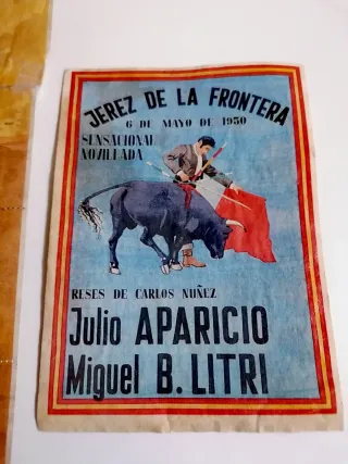 Cartel y Panfleto Corrida Toros Jerez 1950