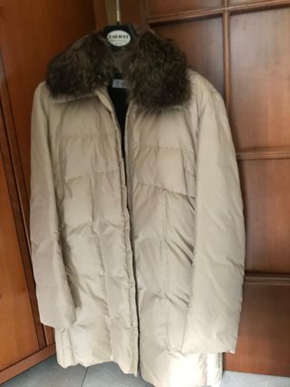 Giaccone donna beige con pelliccia
