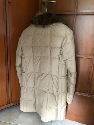 Giaccone donna beige con pelliccia