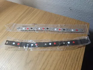 Pack 2 Pulseras color  Negra y color Plata