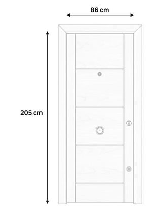 Puerta blindada apertura izquierda 205x86