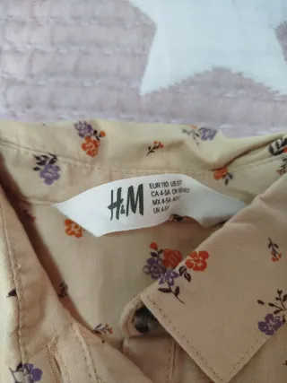 Vestido camisa H&M niña floral 4-5 años