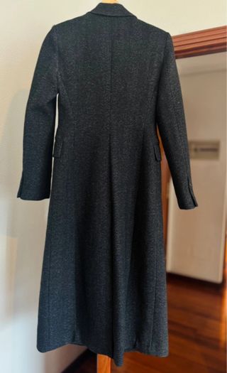 Abrigo largo Zara espiga lana gris