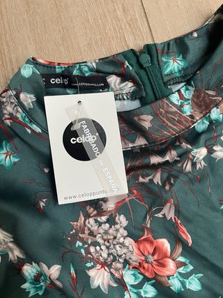 Vestido Celop floral verde talla L