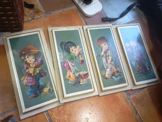 Set di 4 quadri VINTAGE per bambini