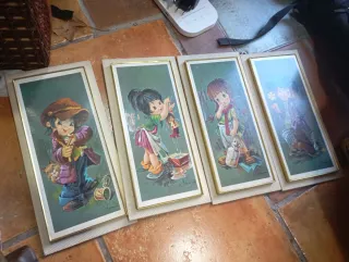 Set di 4 quadri VINTAGE per bambini