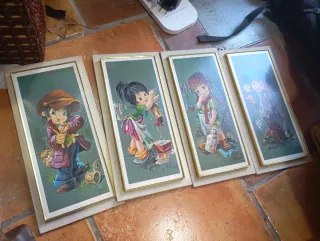 Set di 4 quadri VINTAGE per bambini
