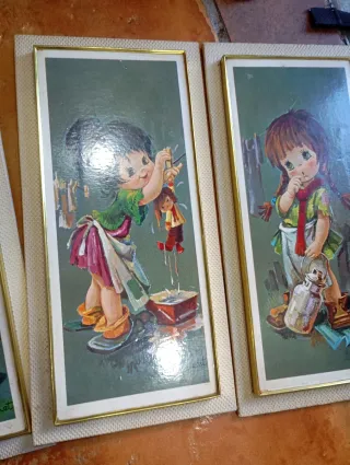 Set di 4 quadri VINTAGE per bambini