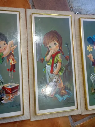 Set di 4 quadri VINTAGE per bambini