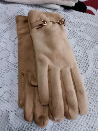 Guanti donna camoscio fibbia dorata