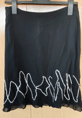 Falda Desigual Negra Talla 38