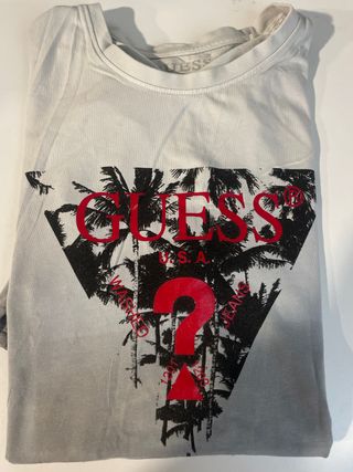 Camiseta original GUESS Talla M Estampado Palmeras
