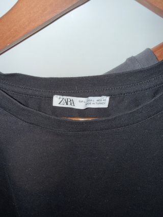 2 Camisetas Zara Negras/Grises