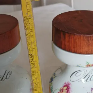 Set Oliera e Acetiera in Porcellana con Tappi in L