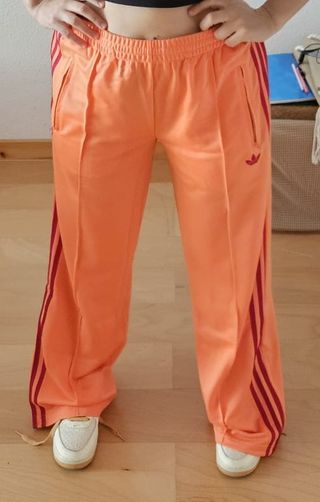 Pantalón Adidas Ancho Mujer Naranja