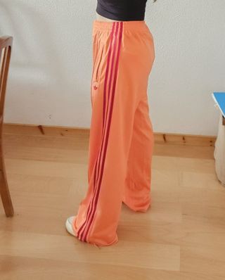 Pantalón Adidas Ancho Mujer Naranja