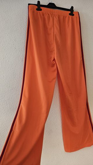 Pantalón Adidas Ancho Mujer Naranja