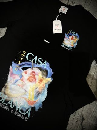 Camiseta Off-White Negra y Dorada Caballero