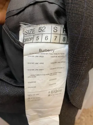 Americana Burberry Hombre Talla 52 Gris