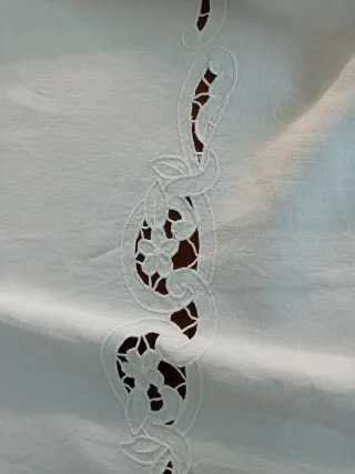 Lenzuola lino ricamate a mano con 2 federe adattat