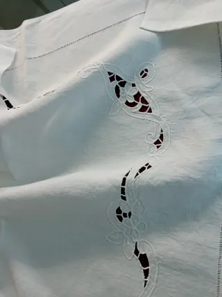 Lenzuola lino ricamate a mano con 2 federe adattat