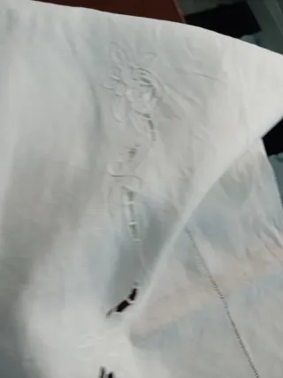 Lenzuola lino ricamate a mano con 2 federe adattat