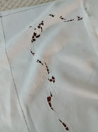 Lenzuola lino ricamate a mano con 2 federe adattat