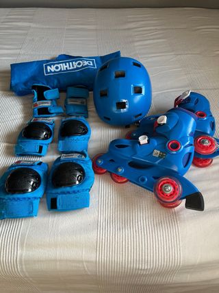Patines Oxelo Talla 28-30 con Protecciones y Casco