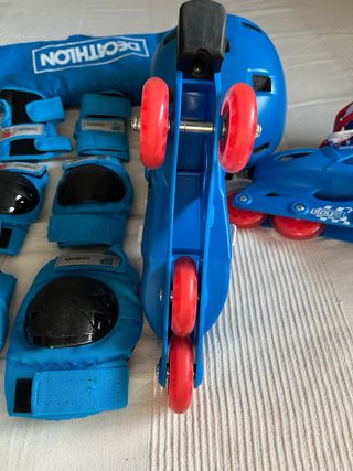 Patines Oxelo Talla 28-30 con Protecciones y Casco