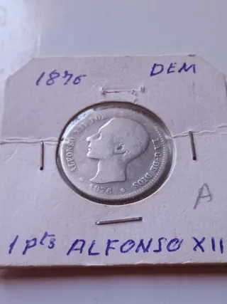 Alfonso XII peseta 1876 de Madrid de plata