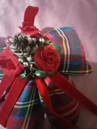 Fiocco scozzese piccolo con roselline