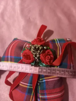 Fiocco scozzese piccolo con roselline