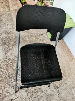 Banqueta alta plegable madera y metal