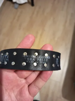 Cintura vera pelle borchie argento