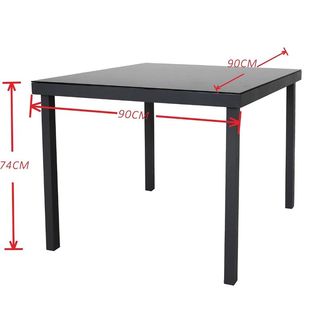 Tavolo Chicreat in alluminio senza vetro per giardino, 90 x 90 x 74 cm (nero e grigio)