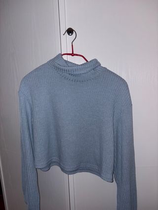 Maglione Azzurro Collo Alto