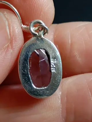 Pendientes Plata Ley Amatista Ovalada