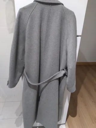Abrigo Zara Lana Gris Talla XL
