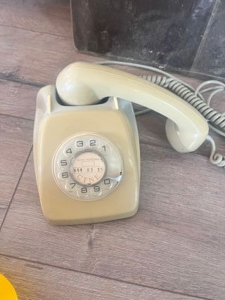 Teléfono Fijo Antiguo Beige