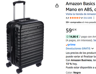 Maleta Cabina AmazonBasics Negra