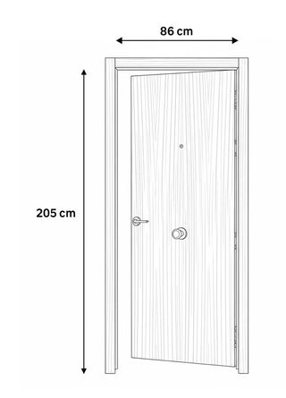 Puerta blindada apertura derecha 205x86
