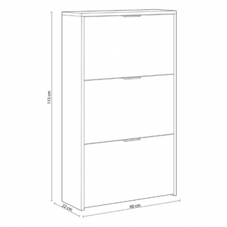 Zapatero 3 Trampones. Blanco Brillo y Roble