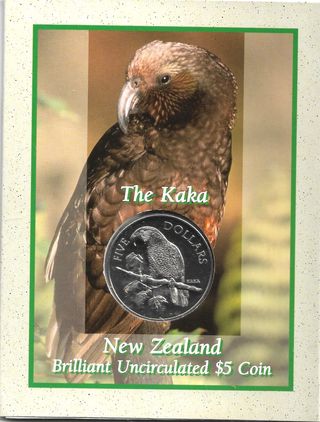 NUOVA ZELANDA, 5 DOLLARI 1996, KAKA DI NUOVA ZELANDA