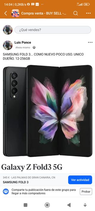 Samsung Galaxy Z Fold 3 5G Nero 256GB