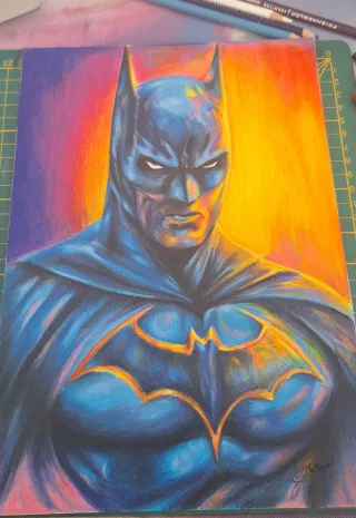 Dibujo Batman A4 Prismacolor