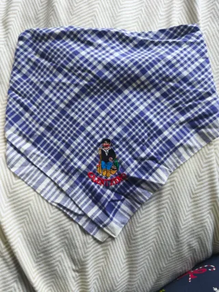 Pañuelo fiestas cuadros azul y blanco Olentzero