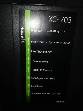 Ordenador Sobremesa Acer XC-703 Negro CON TODO