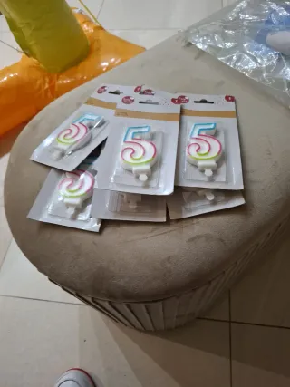 10 pz candele compleanno numero 5