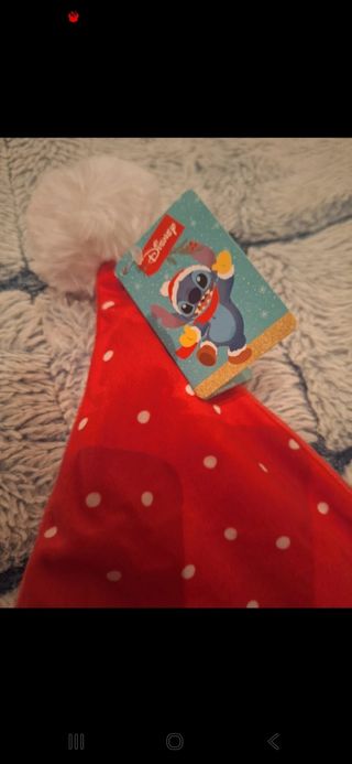 Gorro Navidad Stitch Disney Terciopelo Rojo