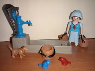 Playmobil-Aldeana Fuente Medieval Belén.